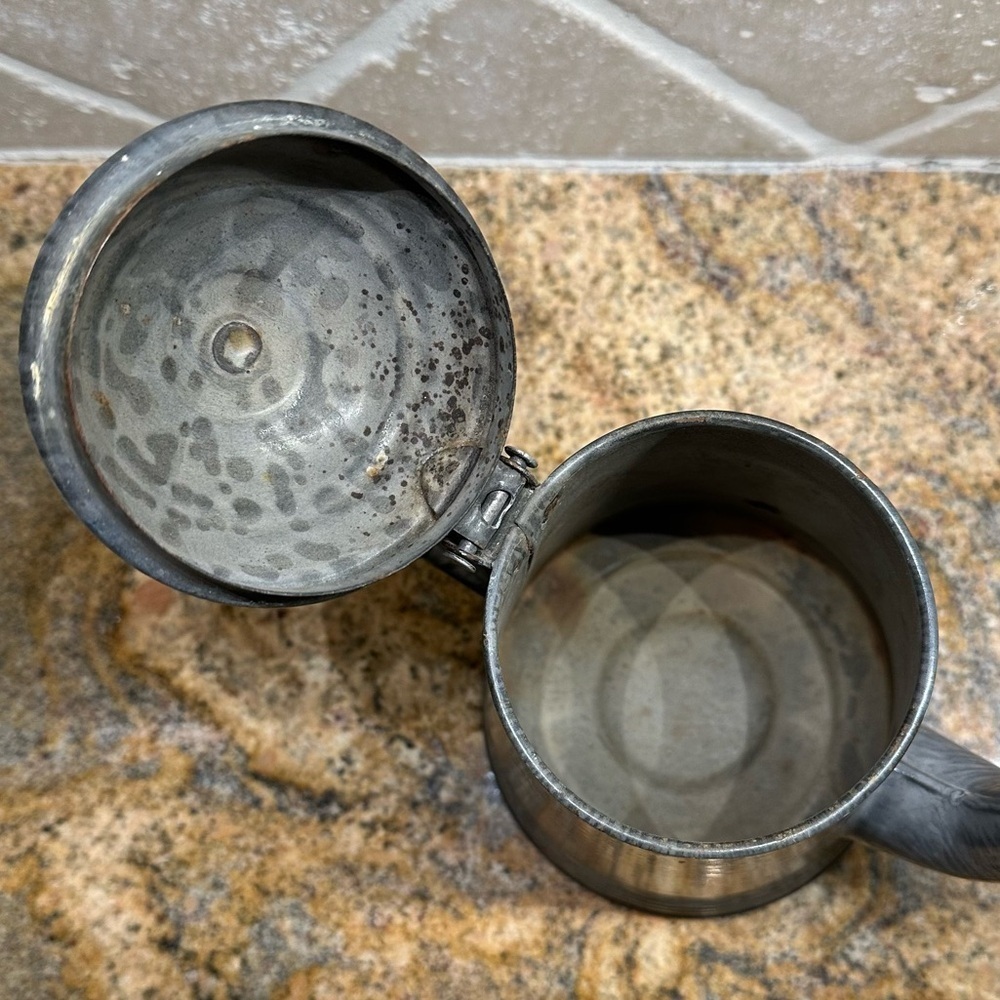 Vintage Graniteware Enamelware Speckled Gray Coffee Pot - Picture 6 of 8
